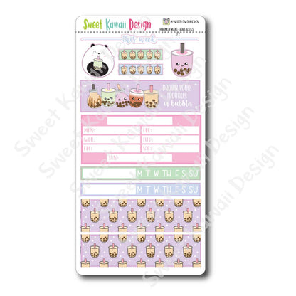 Kawaii Hobonichi Weeks Stickers - Boba Besties