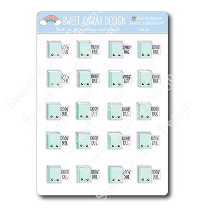 Kawaii Book Due Stickers