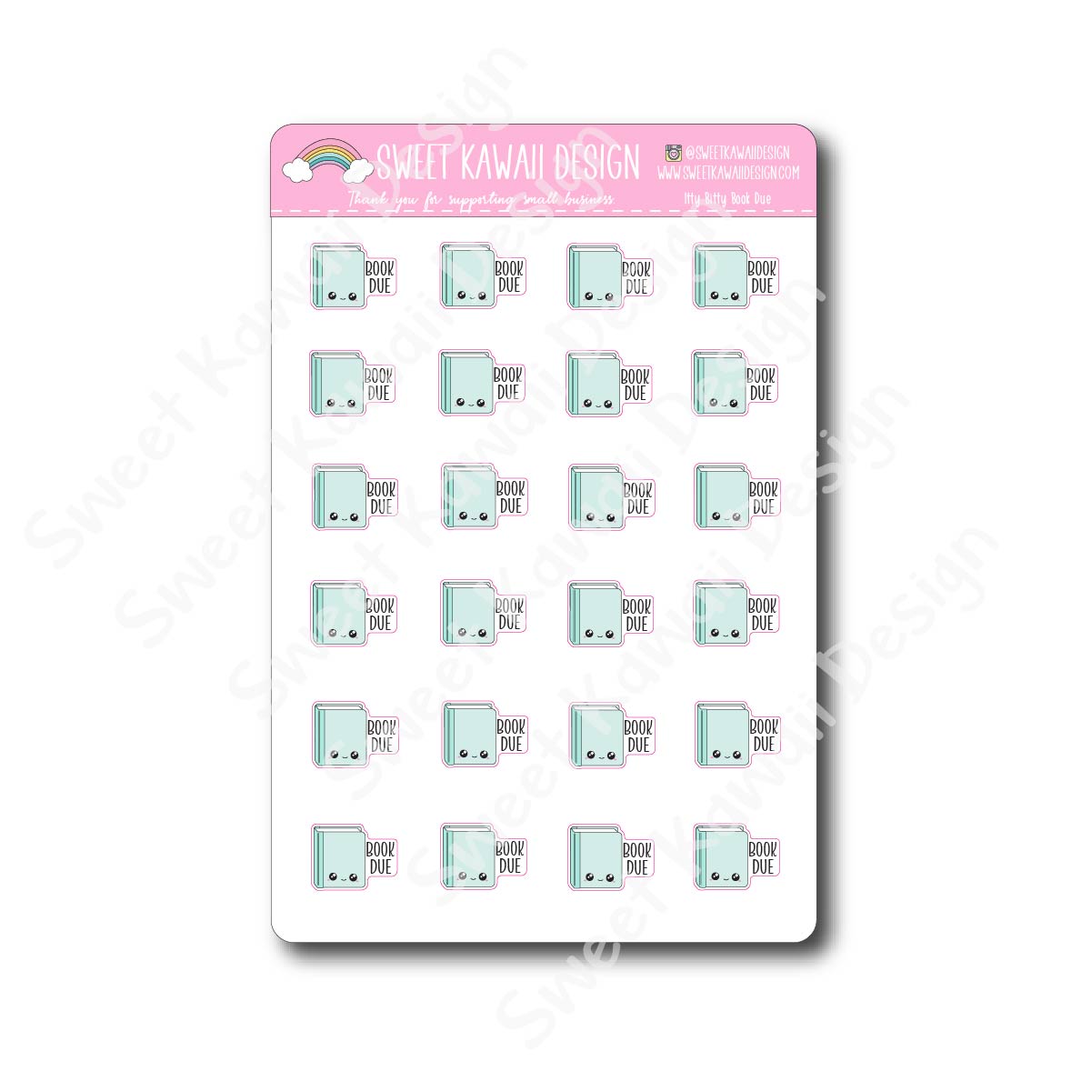 Kawaii Book Due Stickers