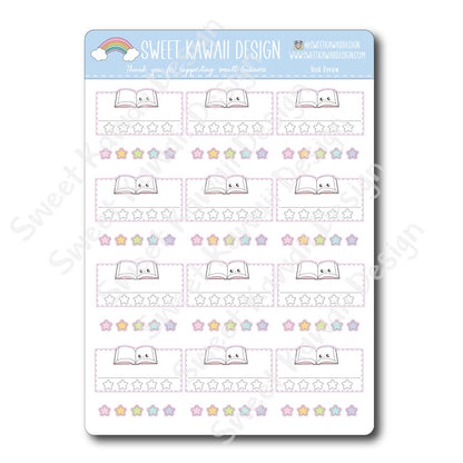 Kawaii Books Review Stickers