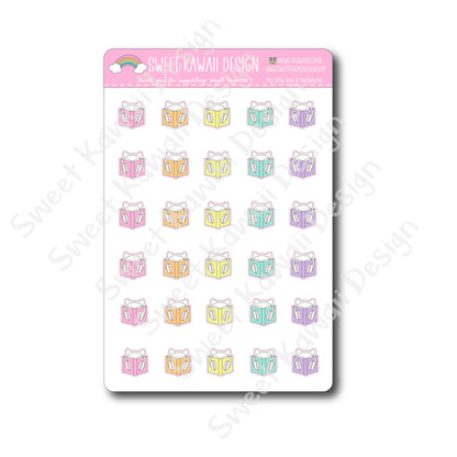 Kawaii Book and Headphones Stickers