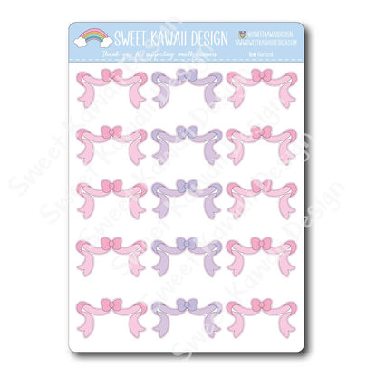 Kawaii Bow Garland Stickers