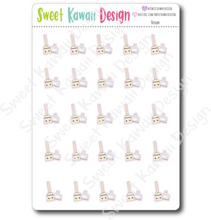 Kawaii Broom Stickers