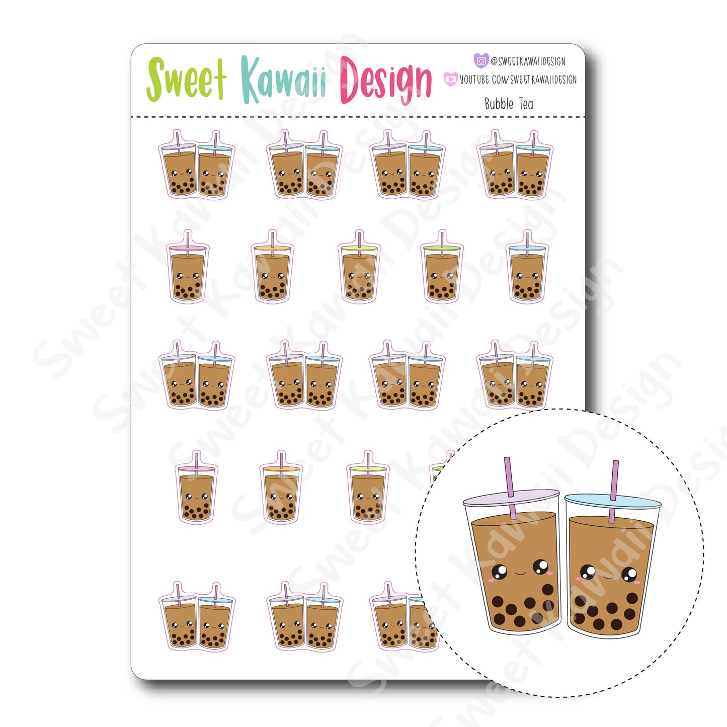 Kawaii Bubble Tea Stickers