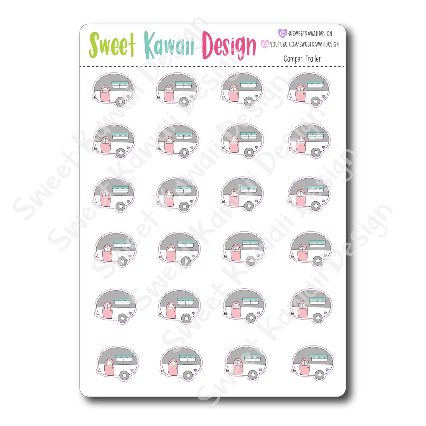 Kawaii Camper Trailer Stickers