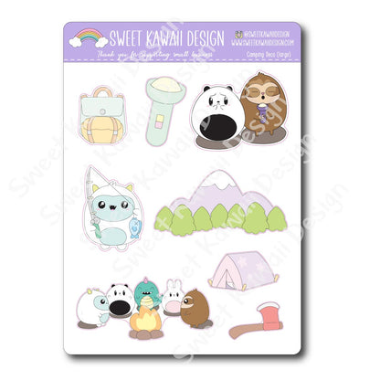 Kawaii Camping Deco (Large) Stickers