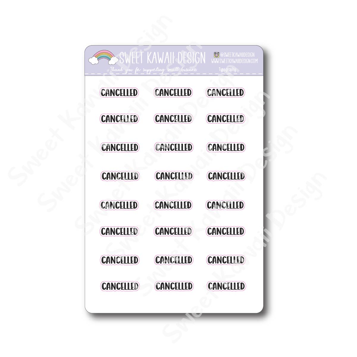 Typography Stickers - Cancelled*