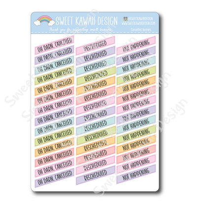 Kawaii Cancelled Banner Stickers