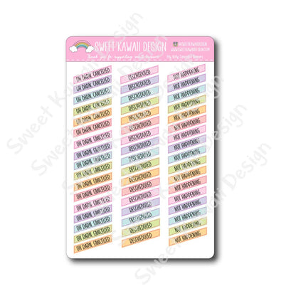 Kawaii Cancelled Banner Stickers