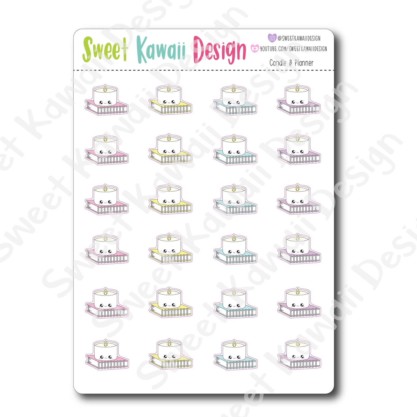 Kawaii Candle & Planner Stickers