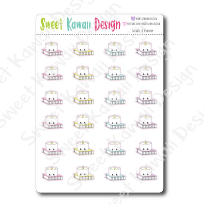 Kawaii Candle & Planner Stickers