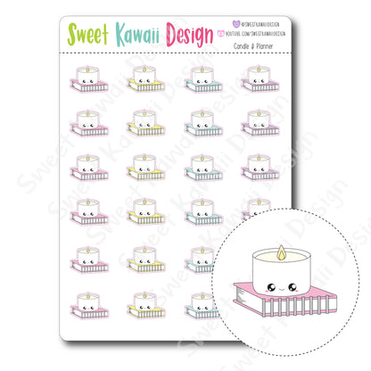 Kawaii Candle & Planner Stickers