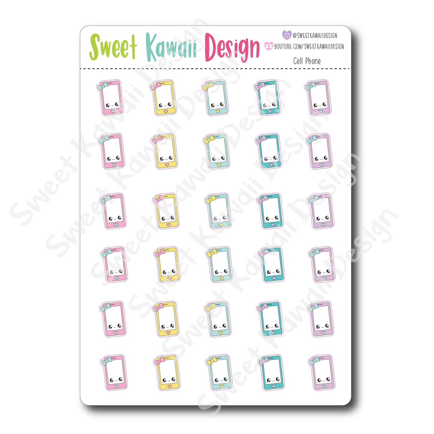 Kawaii Cell Phone Stickers