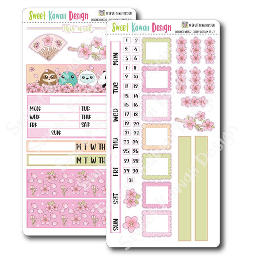 Kawaii Hobonichi Weeks Stickers - Cherry Blossom 23