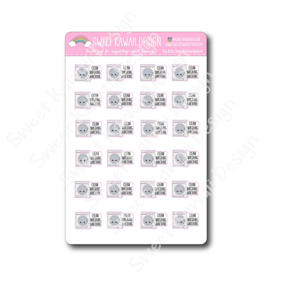 Kawaii Clean Washing Machine Stickers