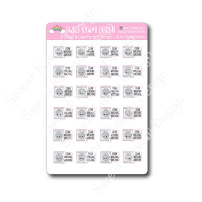 Kawaii Clean Washing Machine Stickers