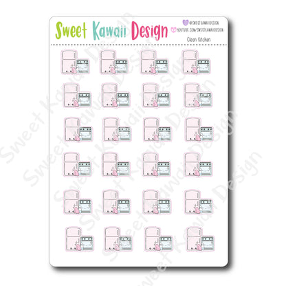 Kawaii Clean Kitchen Stickers