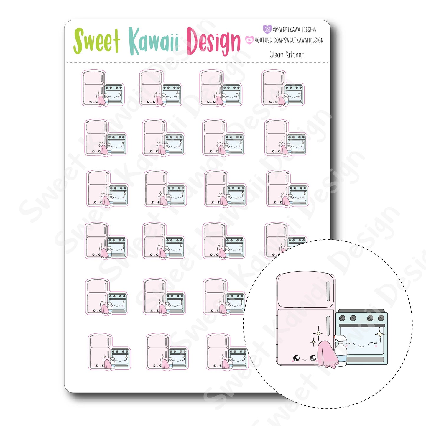 Kawaii Clean Kitchen Stickers