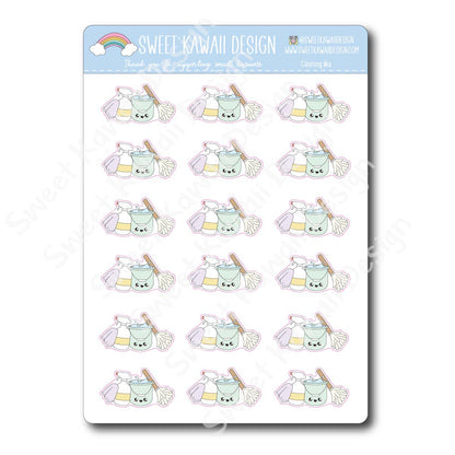 Kawaii Cleaning Mix Stickers