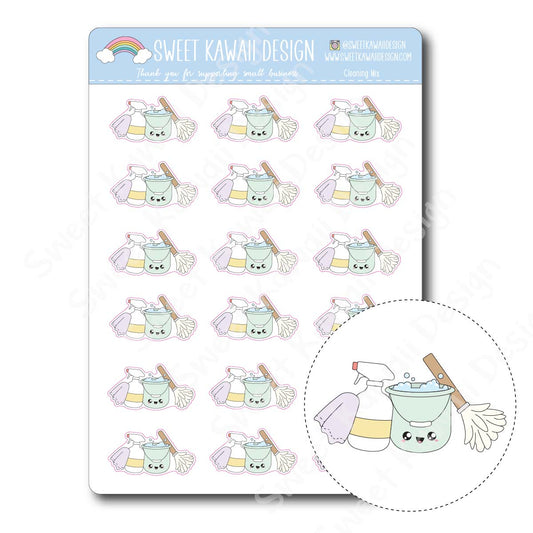 Kawaii Cleaning Mix Stickers