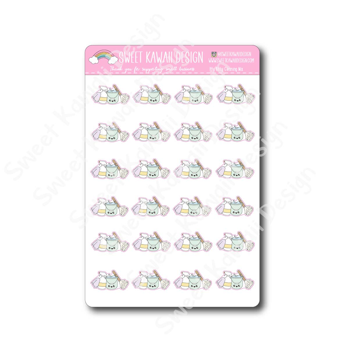 Kawaii Cleaning Mix Stickers