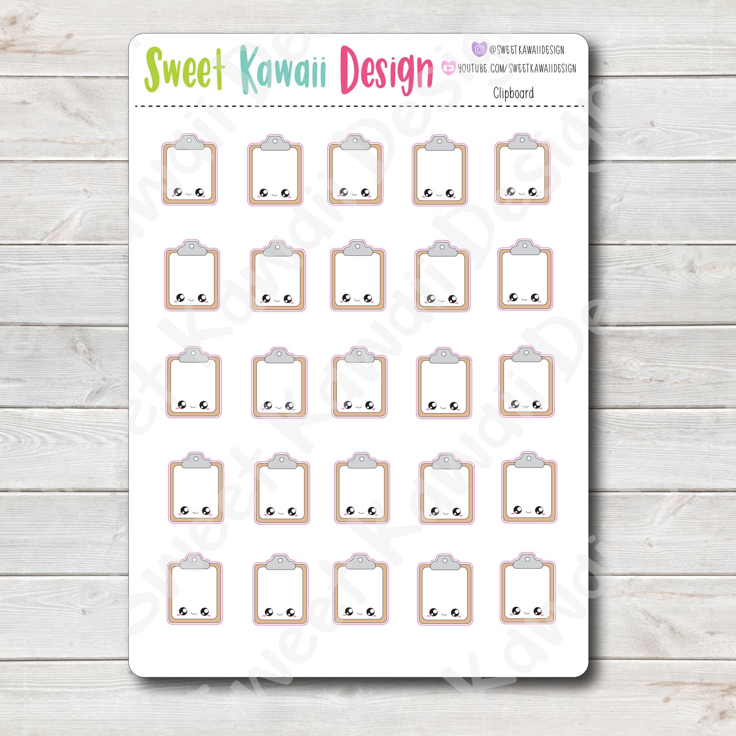 Kawaii Clipboard Stickers