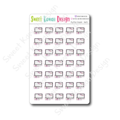 Kawaii Computer Stickers - Hearts