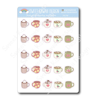 Kawaii Cozy Cups Stickers