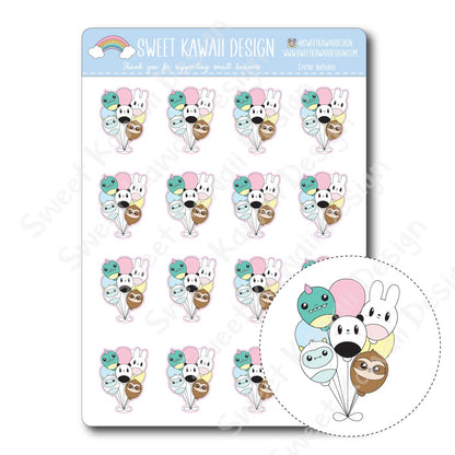 Kawaii Critter Balloon Stickers