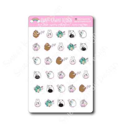 Kawaii Critters Stickers - Bubbles (blowing)