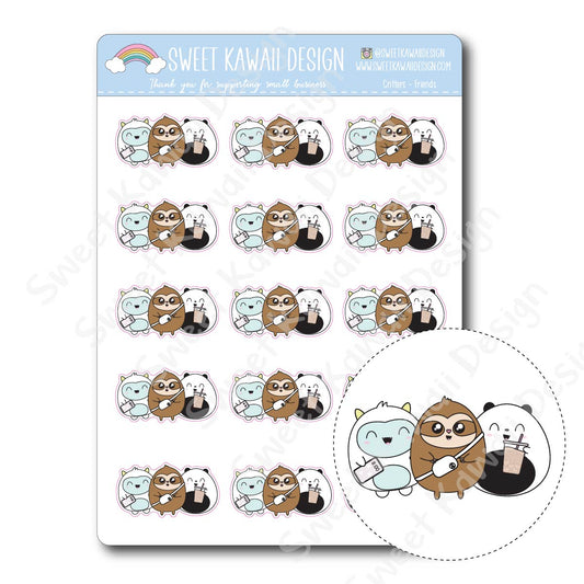 Kawaii Critter Stickers - Friends