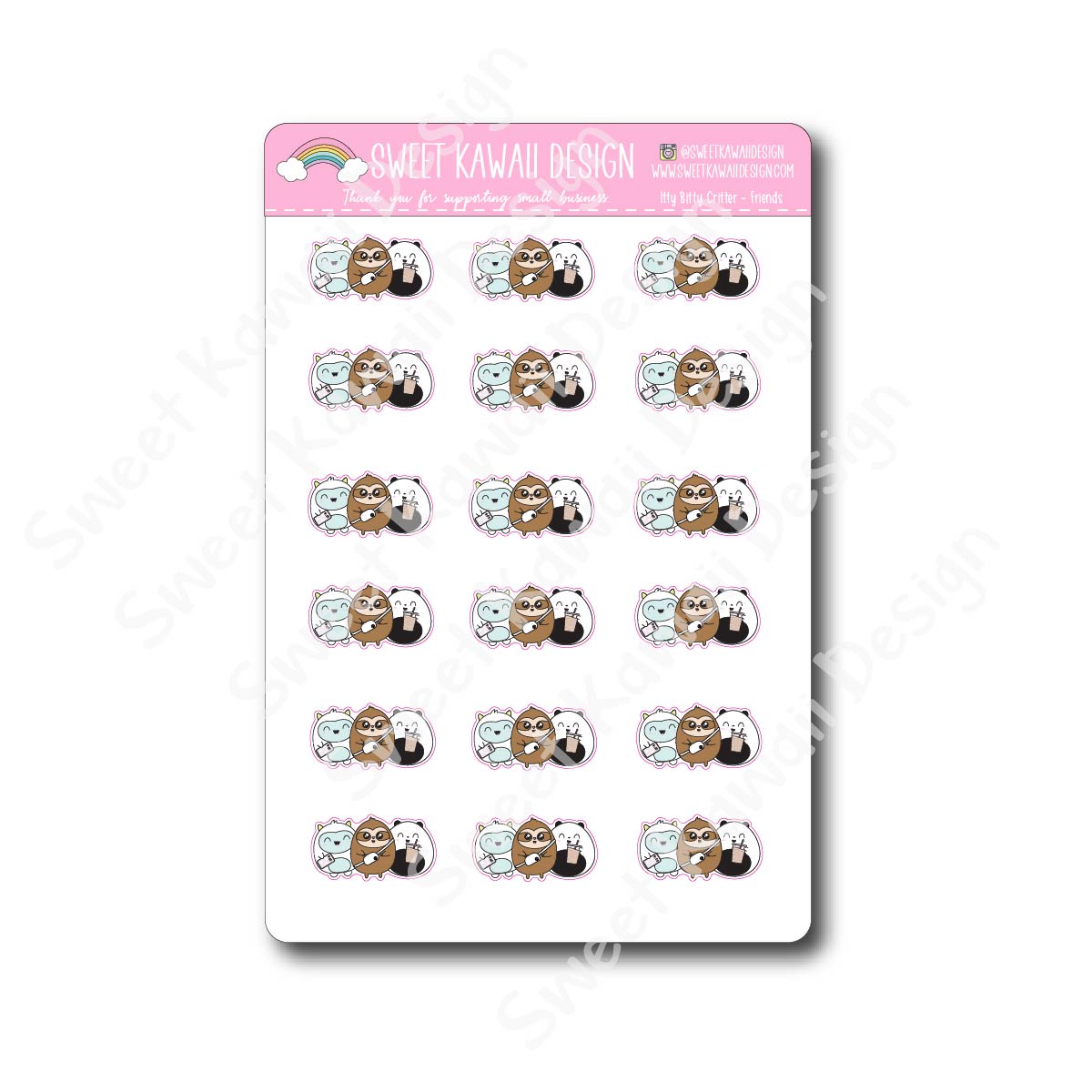 Kawaii Critter Stickers - Friends