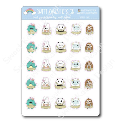 Kawaii Critter Stickers - Hula