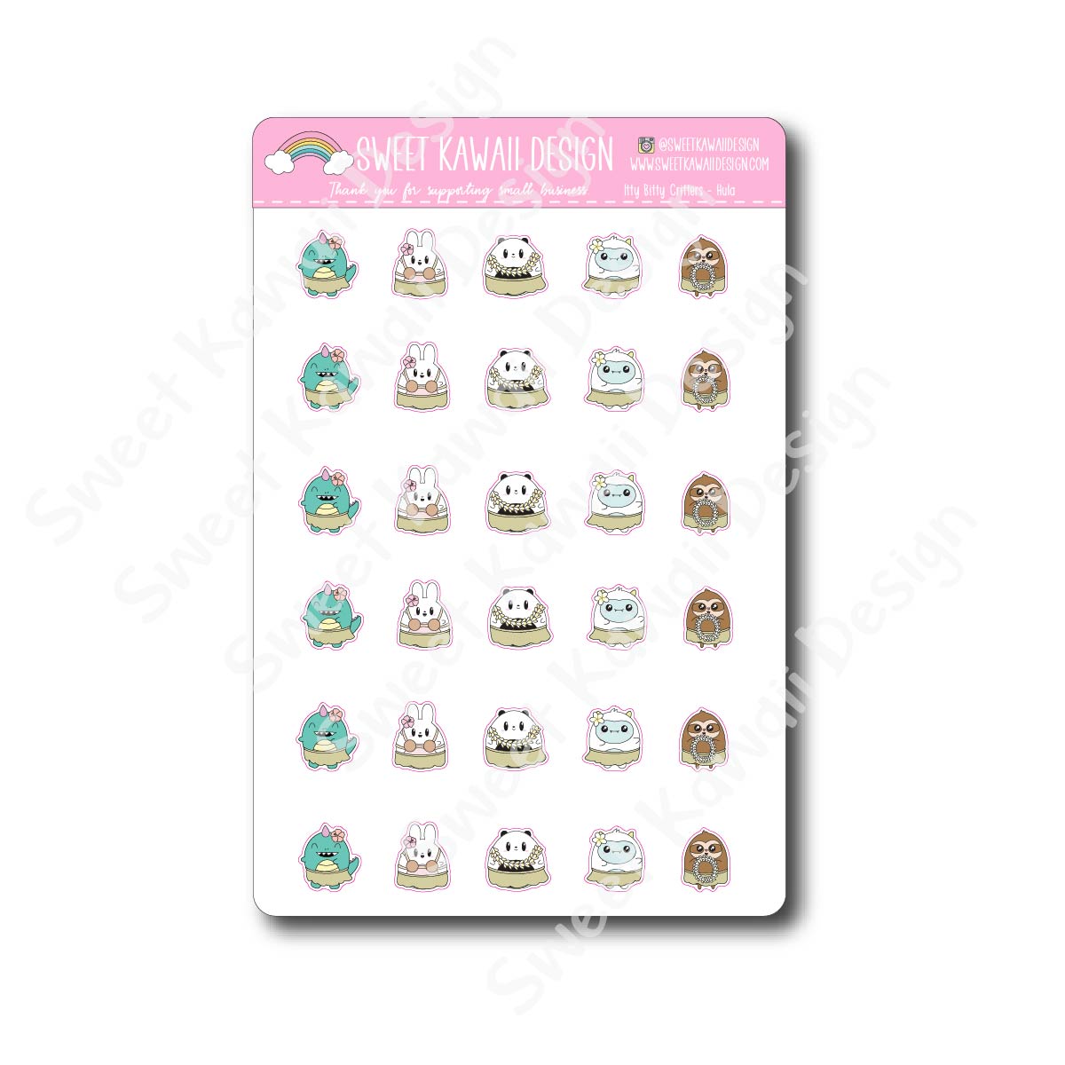 Kawaii Critter Stickers - Hula