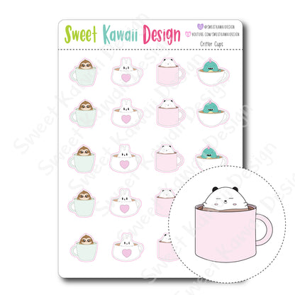 Kawaii Critter Cup Stickers