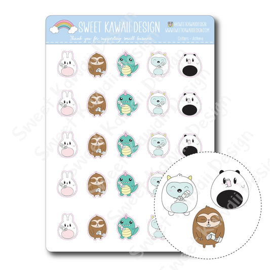 Kawaii Critter Stickers - Asthma