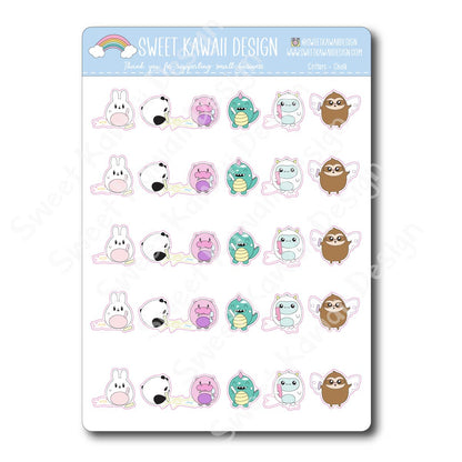 Kawaii Critters Stickers -Chalk