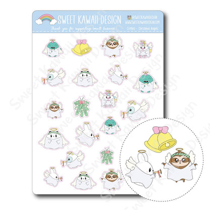 Kawaii Critter Stickers - Christmas Angels