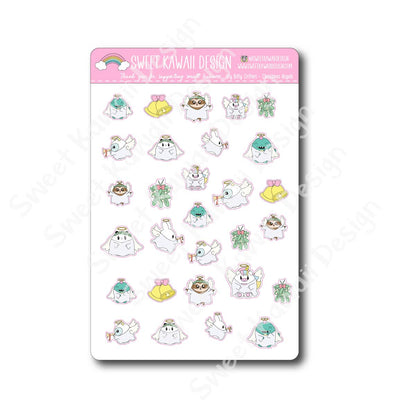 Kawaii Critter Stickers - Christmas Angels