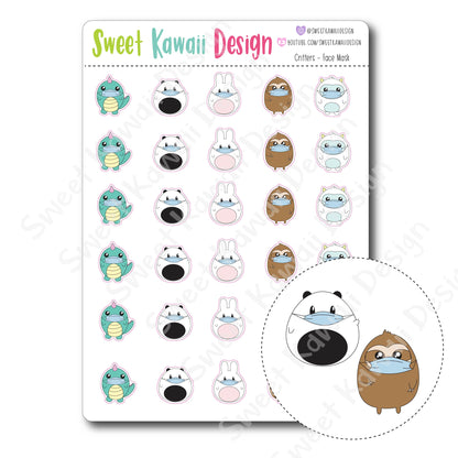 Kawaii Critters Stickers - Face Mask