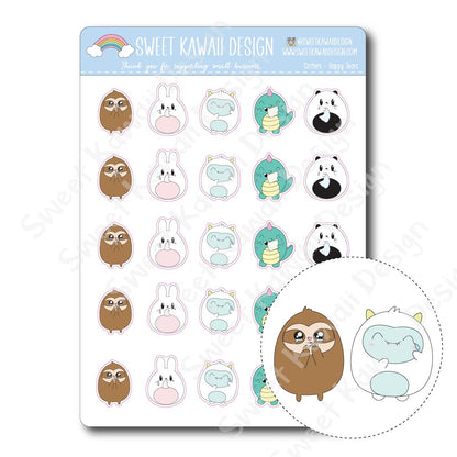 Kawaii Critter Stickers - Happy Tears