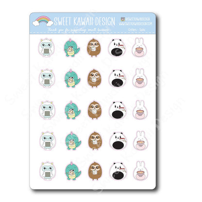 Kawaii Critter Stickers - Sushi