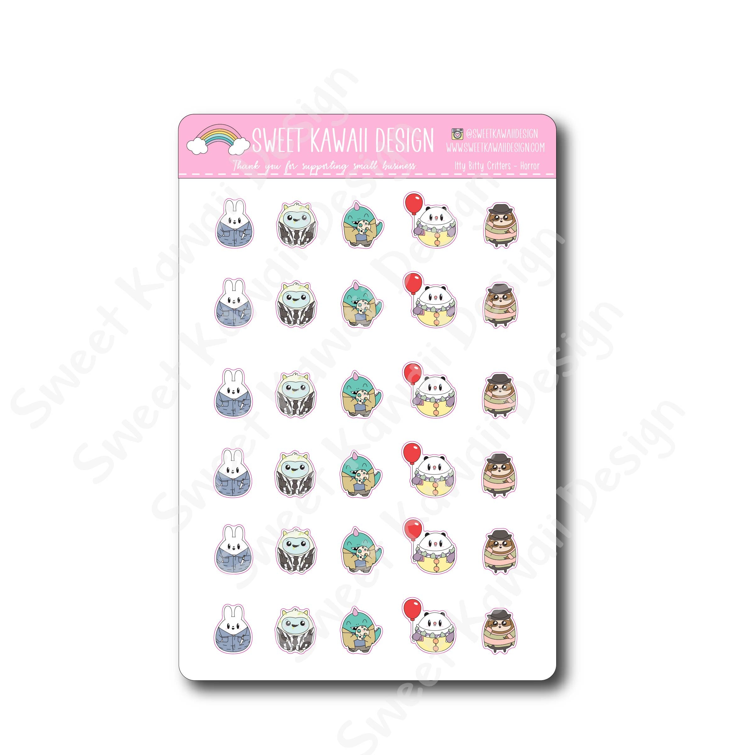 Kawaii Critter Stickers - Horror Critters