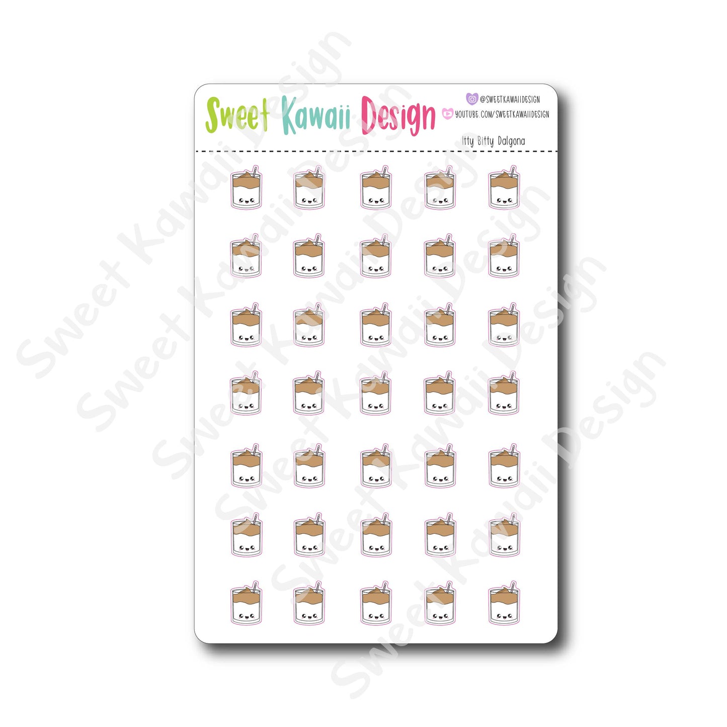 Kawaii Dalgona Coffee Stickers