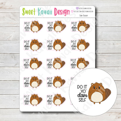 Kawaii Dam Beaver Stickers