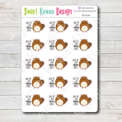 Kawaii Dam Beaver Stickers