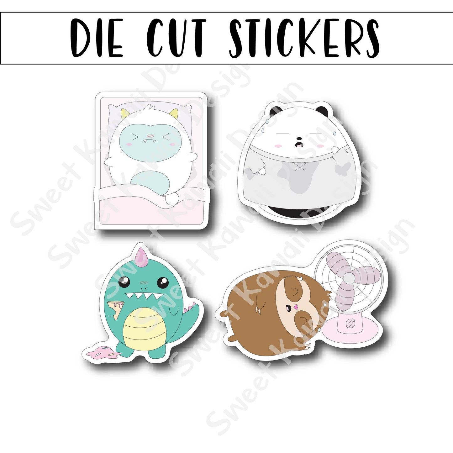 Kawaii Sweaty Critters Diecut Sticker Set