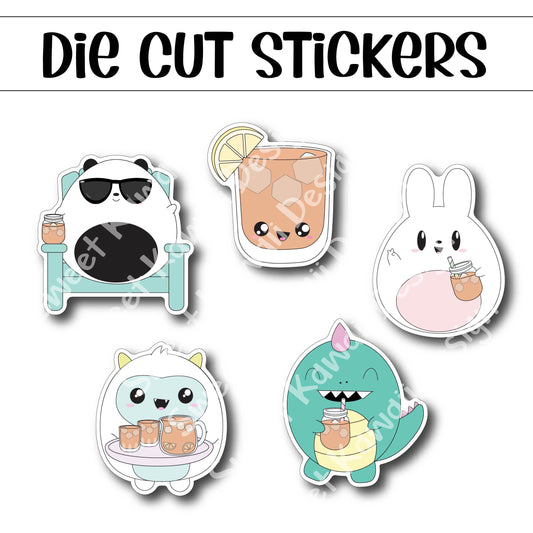 Kawaii Sweet Tea Diecut Sticker Set