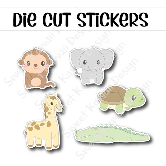 Kawaii Zoo Animal Diecut Sticker Set