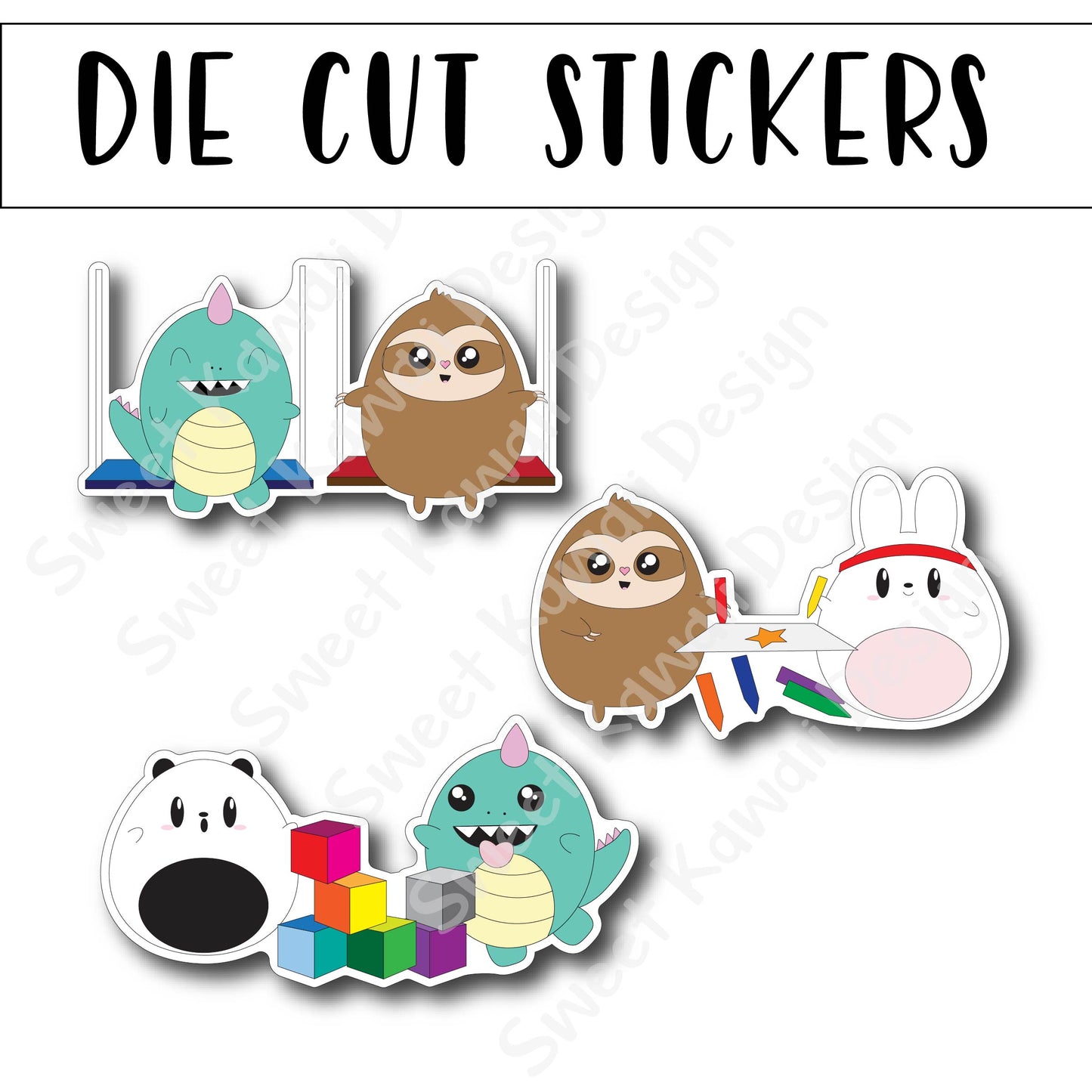 Kawaii Critters Playdate Diecut Sticker Set